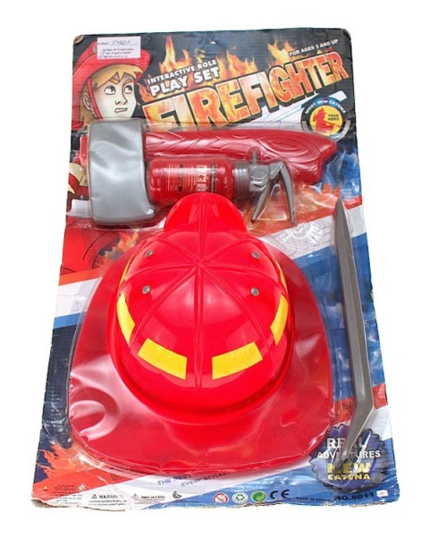 Feuerwehr Einsatzset Feuerwehrhelm Feuerwehrausrüstung für Kinder Karneval