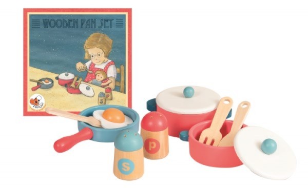 Holzpfannen-Set - Küchenspielzeug für Puppenmuttis oder Puppenvatis