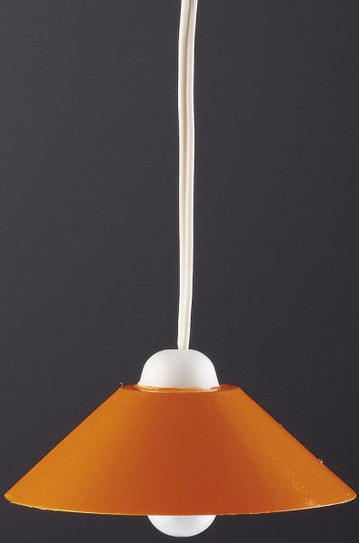 Hängelampe LED mit farbigem Schirm für Puppenhaus, Farbe orange