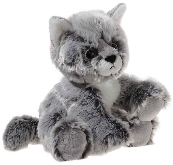 GLITTER-KITTY Katzen-Baby, graumeliert Grösse 20 cm
