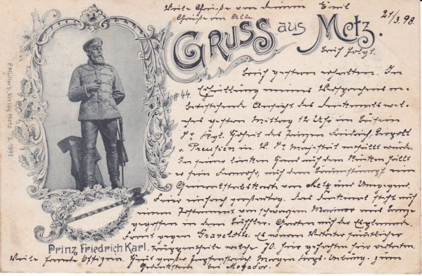 Ansichtskarte Gruss aus Metz, ein altes Original
