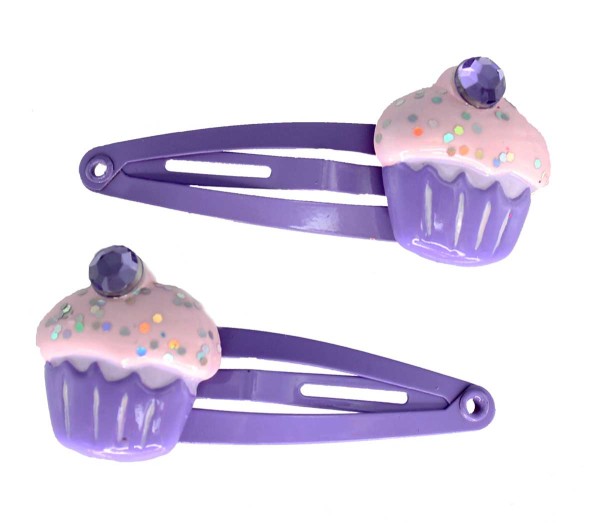 Cupcake Haarspange, 2 Stück, farblich sortierte Ware