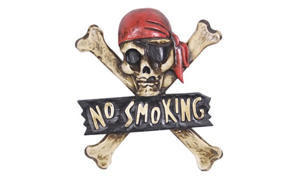Totenkopf-Schild - NO SMOKING