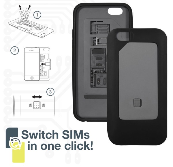 Dual SIM Card Case für iPhone 6