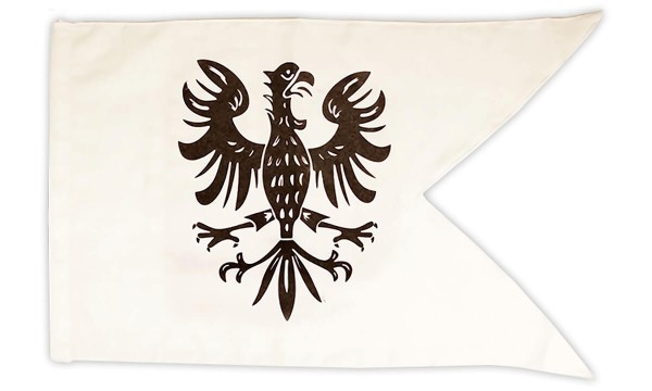 Ritterfahne, 50x30cm, Adler weiß