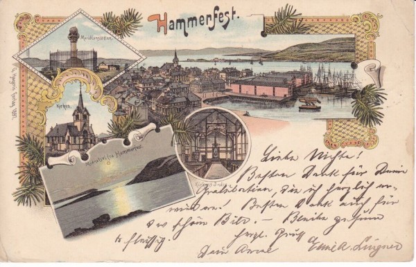 Ansichtskarte Hammerfest Brevkort, ein altes Original