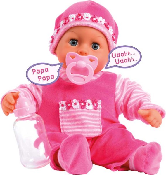 Funktionspuppe First words Baby, Grösse ca. 38cm pink