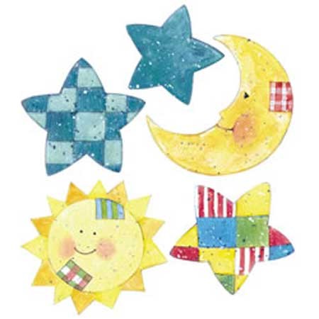 Wandaufkleber Wallies Motiv-Sticker (Cutouts) Sun,Moon&Stars