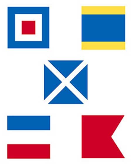 Wandaufkleber Wallies Motiv-Sticker (Cutouts) Nautical Flags